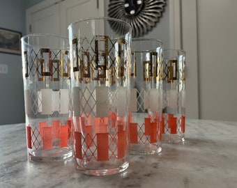 Vtg MCM federal glass tumblers (6)/Retro barware