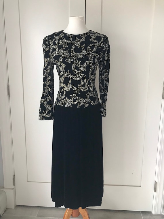 Vintage Ricky Lang velvet cocktail dress/Paisley g