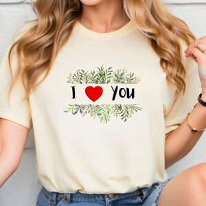 Koszulka z krótkim rękawem I Love You, koszulka unisex, słodka koszulka dla par, prezent na walentynki, odzież dla par, codzienna wygodna koszulka, pomysł na romantyczny prezent