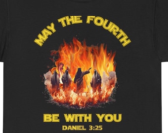 Star Wars Day T-Shirt, Möge der Vierte mit dir sein T-Shirt, Geeky Geschenk, Unisex Grafik T-Shirt, Sci-Fi Kleidung, Film Fan Shirt