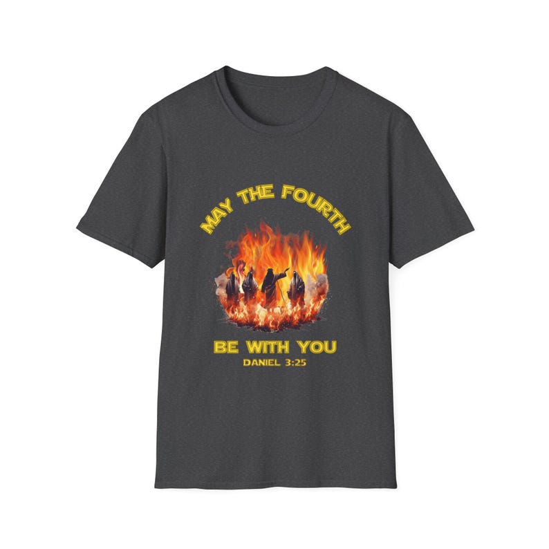 May the Fourth Be with You Unisex Softstyle T-Shirt, Jesus Graphic Tee, Fire Men Shirt, Religious Gift, Jesus Shirt, Christian May the Force image 9