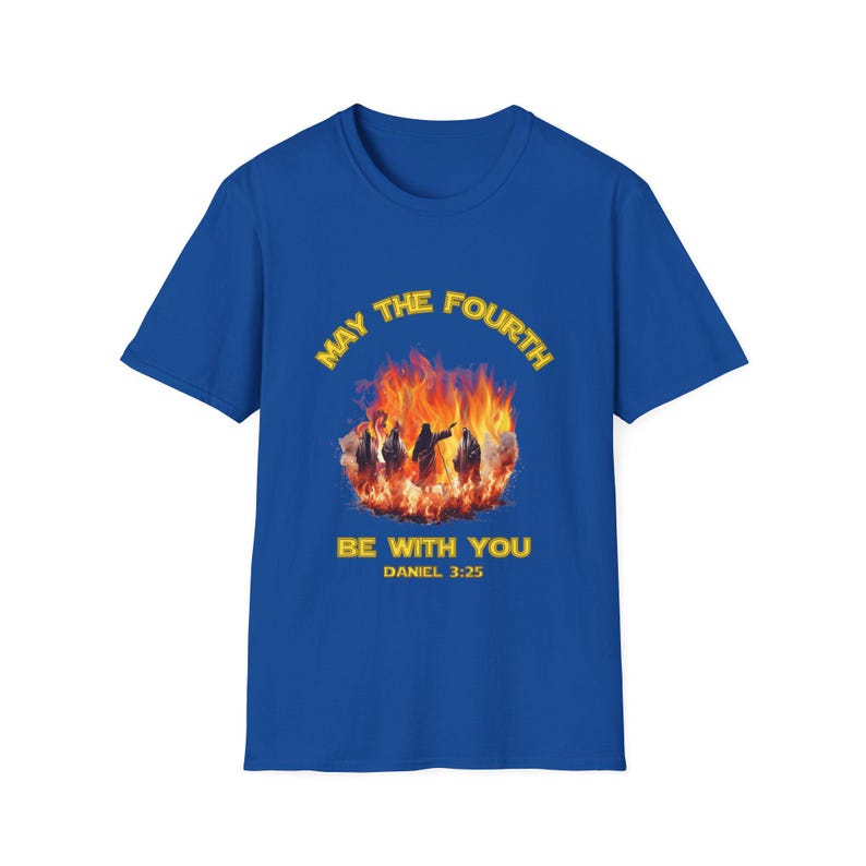 May the Fourth Be with You Unisex Softstyle T-Shirt, Jesus Graphic Tee, Fire Men Shirt, Religious Gift, Jesus Shirt, Christian May the Force image 11