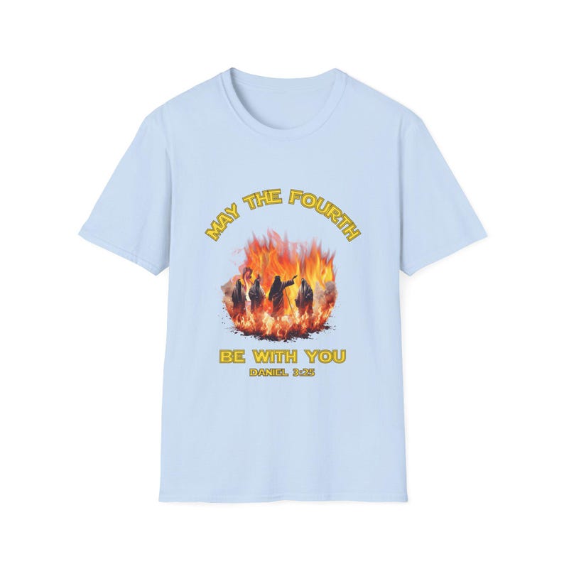 May the Fourth Be with You Unisex Softstyle T-Shirt, Jesus Graphic Tee, Fire Men Shirt, Religious Gift, Jesus Shirt, Christian May the Force image 10