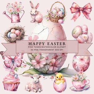 Clipart di Pasqua rosa, clipart di Pasqua rustica, coniglietto di Pasqua png, uova di Pasqua png, scena di Pasqua, cestino di Pasqua, pulcino di Pasqua,
