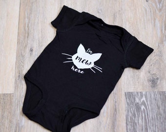 Baby Bodysuit - Mew Here Black