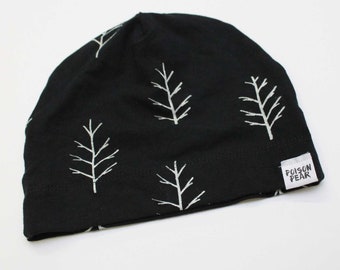 Baby Beanie Hat - Black Twigs