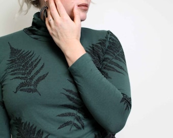 Green Fern Turtleneck