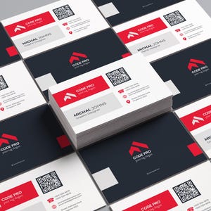 Biglietto da visita con codice QR personalizzato per grafici / Biglietto da visita digitale con link a portfolio e contatti / Modello modificabile