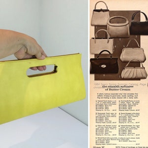 It Was Hers and Hers Alone Vintage 1960s Canary Yellow Faux Leather Clutch Handbag Purse image 2