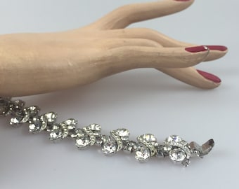As Brilliant As Ice - Vintage 1950s Weiss Rhinestone Rhodium Bracelet