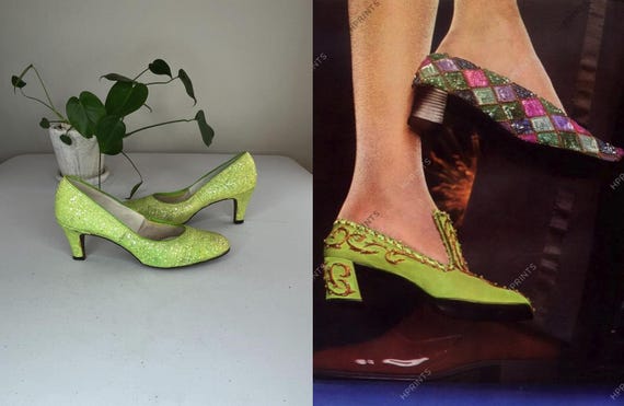 Stand Out Shoes - Vintage 1960s Chartreuse Lime Green