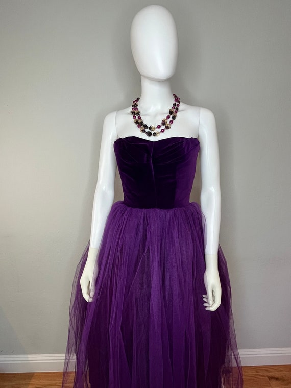 Belle of the Ball - Vintage 1950s Deep Violet Velv