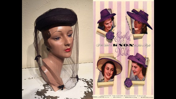 She Was an English Violet - Vintage 1940s Dark Plu