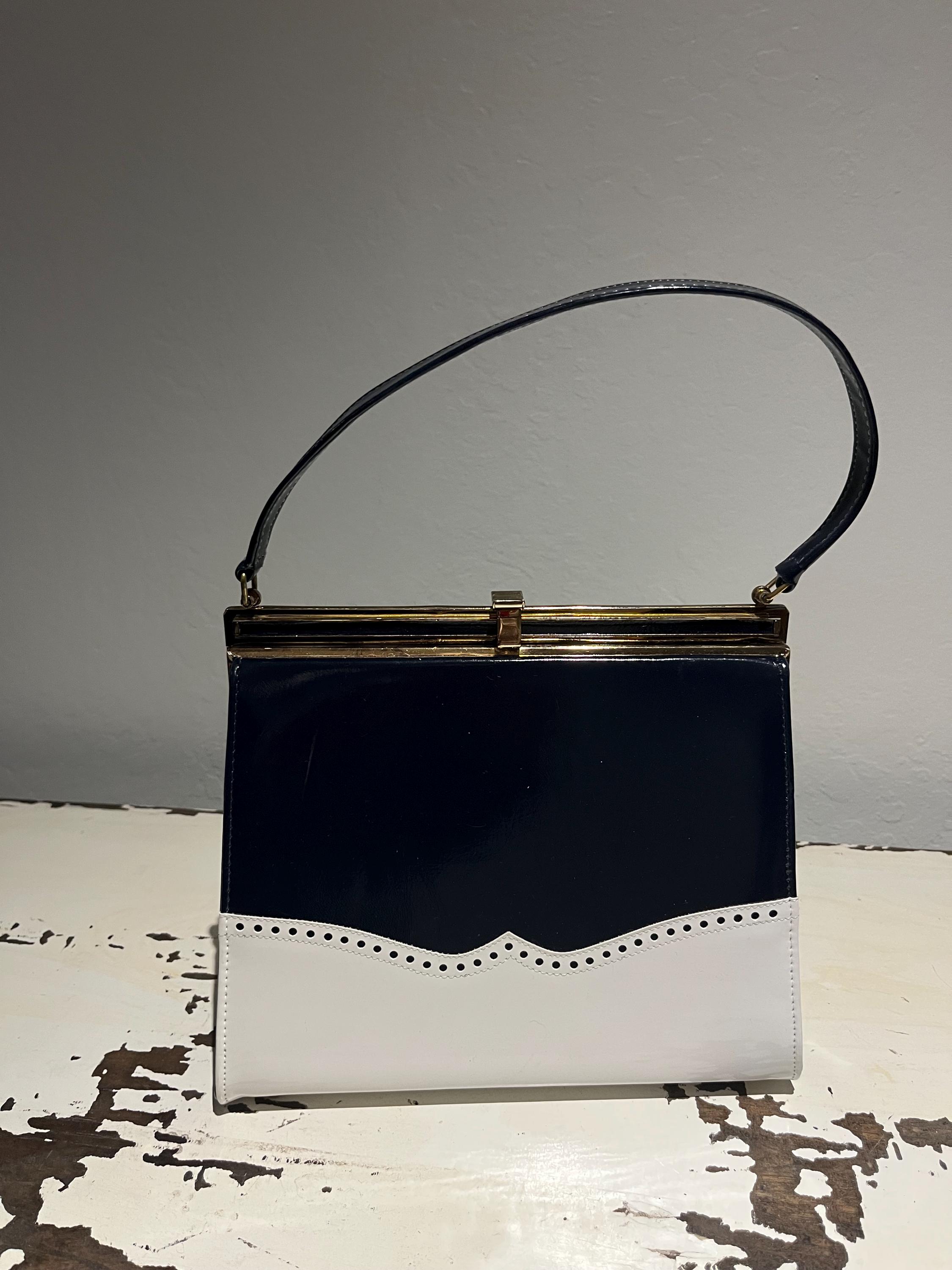 Buy Navy and White Handbag Online In India India