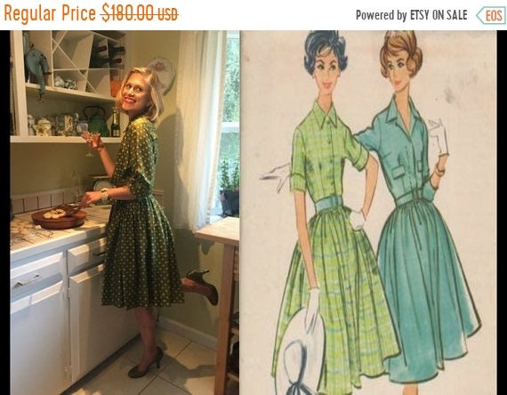 olive green polka dot dress