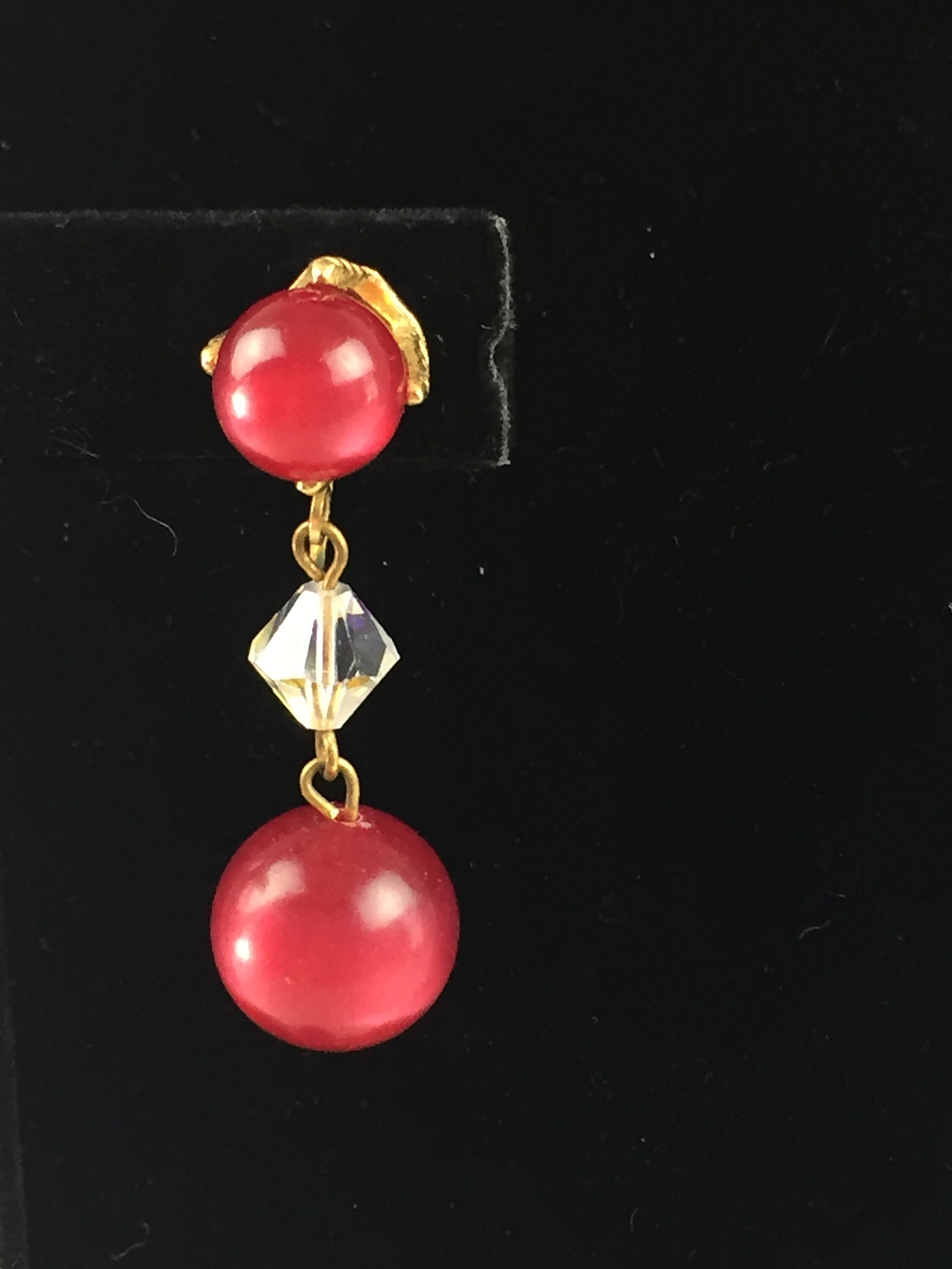 ローズの赤 - ヴィンテージ 1950 年代 ベルジェール レッド ムーン 