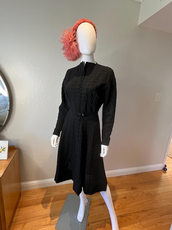 1940s little black dress Semi-sheer Mesh Bandage Mini Dress – CHICIDA main image 0