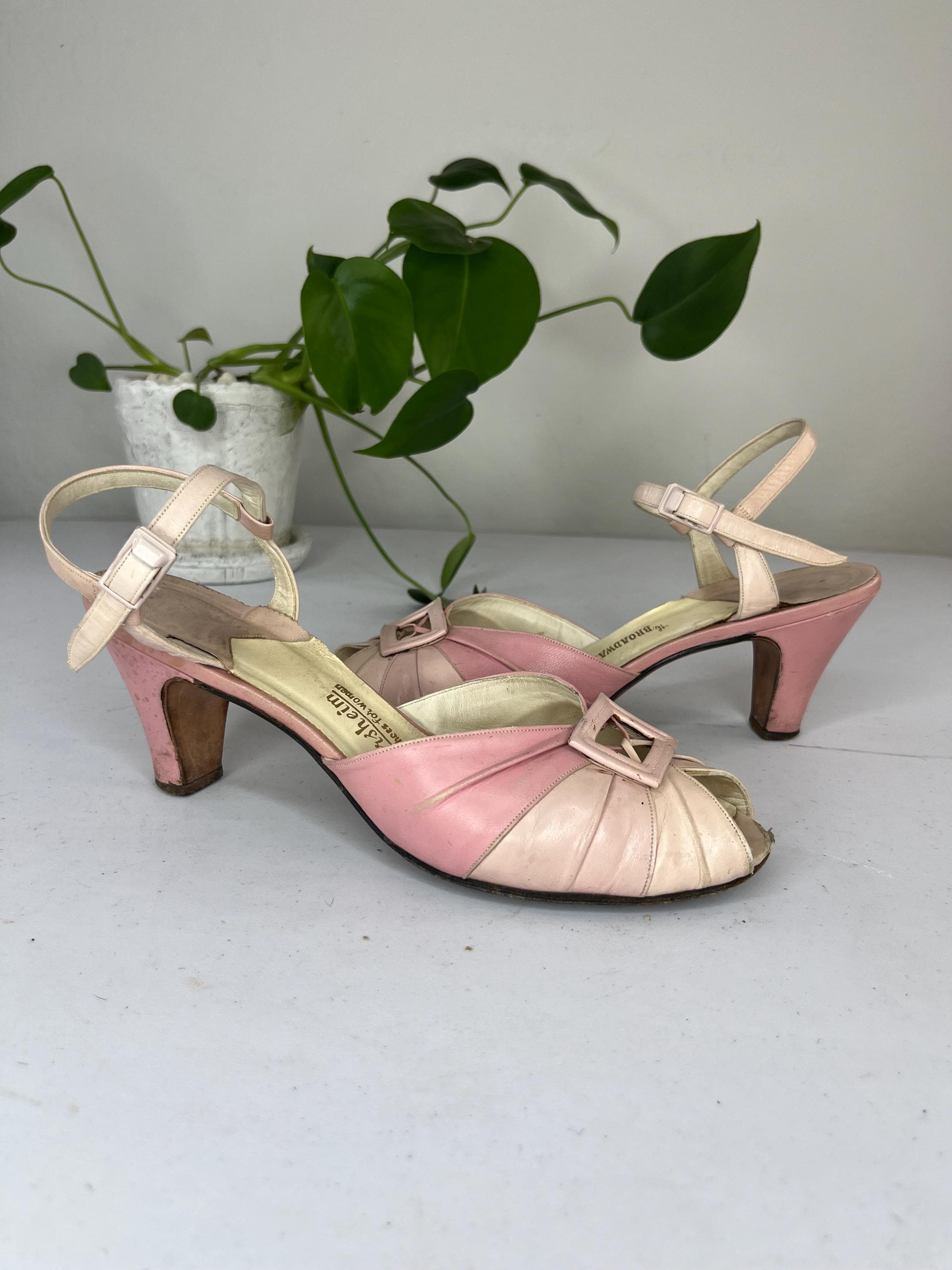 Slingback Heels 1950s Style Heels 1950s Pink Heels