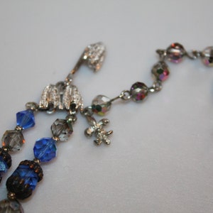 The Blue Danube Vintage 1950s Coro Vendome Cobalt Blue AB Crystal Necklace Earrings Set Rare image 3