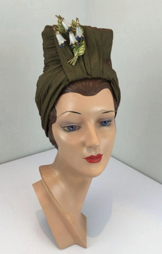 New Heights to Reach - Vintage 1940s Olive Green … - image 1