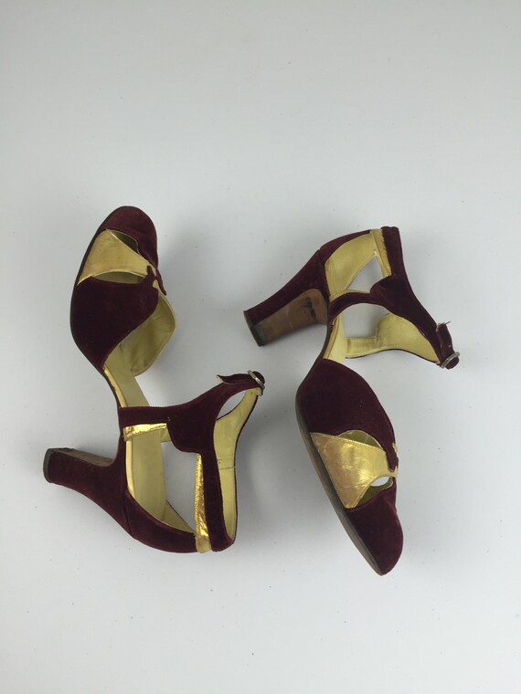 Daring To Dance - Vintage 1930s Oxblood Velvet & … - image 6