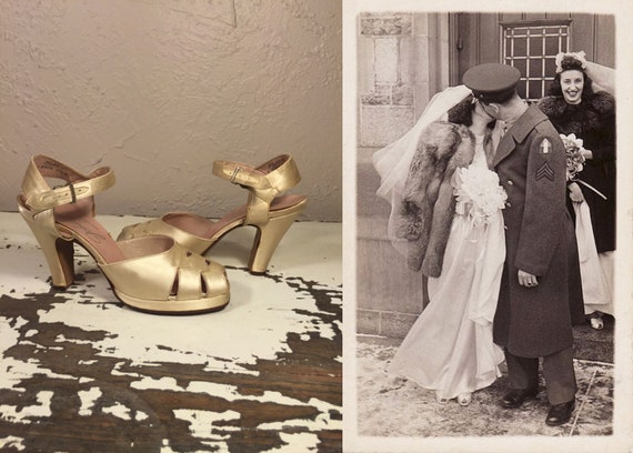 War Time Wedding Bliss - Vintage WW2 1940s Ivory … - image 2