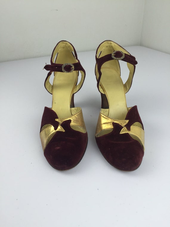 Daring To Dance - Vintage 1930s Oxblood Velvet & … - image 3