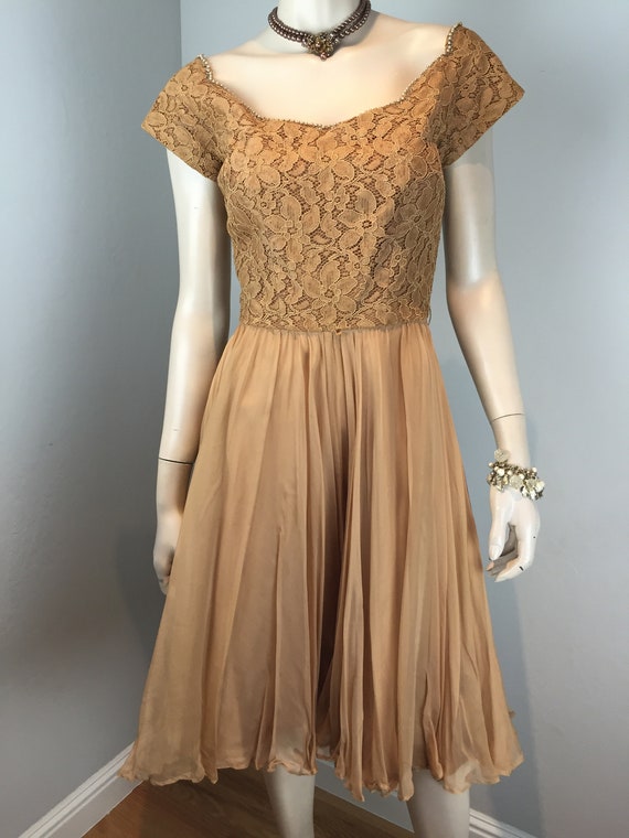 Cafe Americano Gala - Vintage 1960s Caramel Beige… - image 3