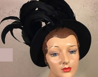 **VINTAGE**BES-BEN FASCINATOR!!!!! Vintage 1950s Bes-Ben Hat in Brown Velvet – RareJule Vintage main image 3