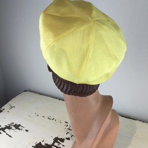 Telephone Belle Vintage 1960s Canary Yellow Rayon Beret Hat image 8