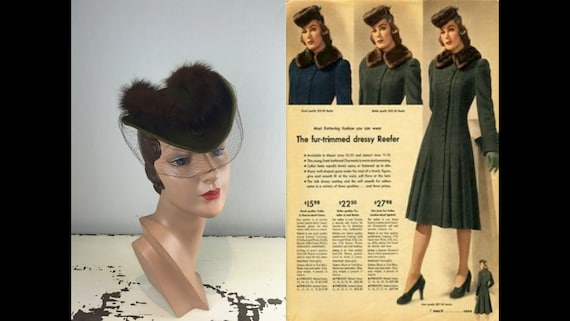 She Was a Dutch Baby - Vintage 1940s Moss Green Wo