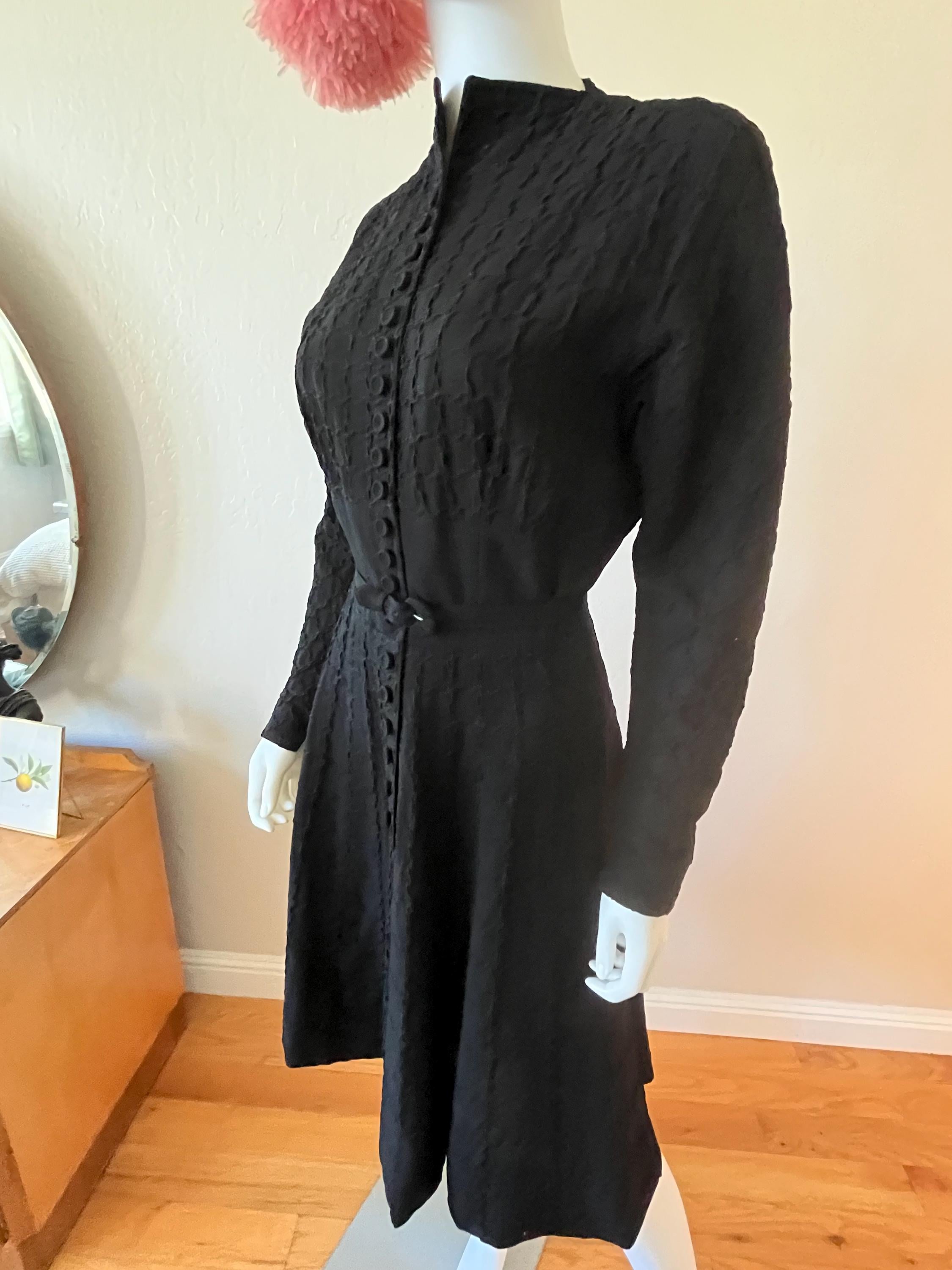 365 days black dress Vintage Black 1940s Dress S
