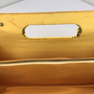 It Was Hers and Hers Alone Vintage 1960s Canary Yellow Faux Leather Clutch Handbag Purse image 10