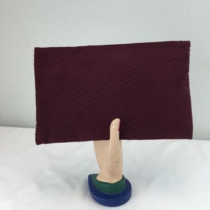 Power Play - Vintage 1980er Reva Burgundy Ultra Wildleder Clutch Geldbörse