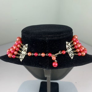 Awaiting Spring Vintage 1950s 1960s Coral & Amaranth Pink Pearl Beads 5 Strand Necklace image 6