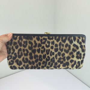 The Hunt is Afoot - Vintage 1950s 1960s Faux Leopard Fur Clutch Convertible Purse Handbag