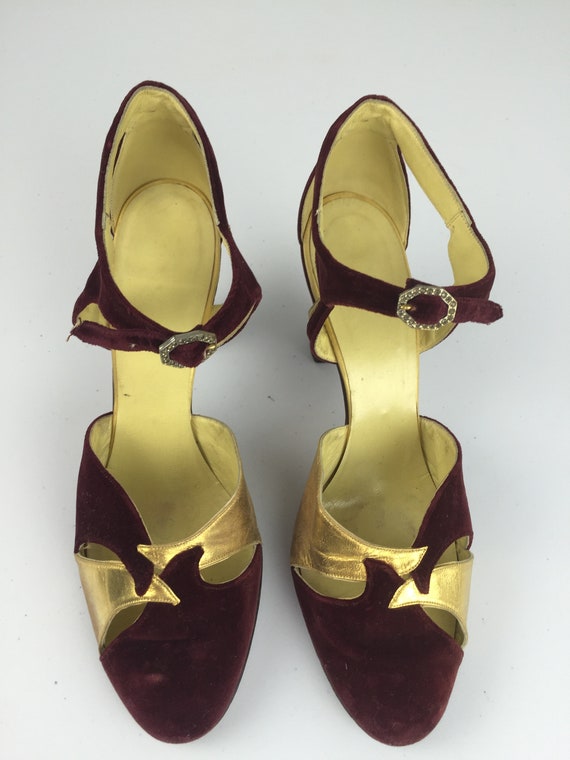 Daring To Dance - Vintage 1930s Oxblood Velvet & … - image 4