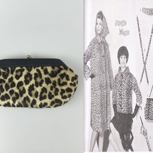 Hunting in the Jungle Vintage 1950s 1960s Faux Leopard Small Clutch Purse Handbag image 2