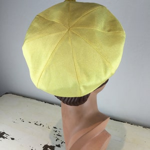 Telephone Belle Vintage 1960s Canary Yellow Rayon Beret Hat image 7