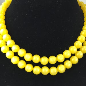 Moon Beam Moments Vintage 1950s NOS Coro Yellow Moonglow Lucite Beads Necklace & Earring Set image 5