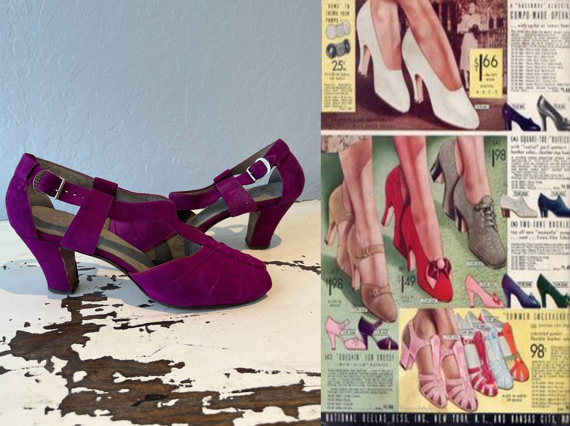 希少 60s~ Vintage Suede Design Heel Shoes il_1080xN.6006034733_jkd7.jpg