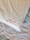 Personalized hand-embroidered pillowcase 50 x 80 cm