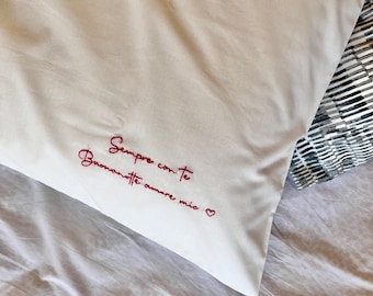 Funda de almohada personalizada bordada a mano 50 x 80 cm