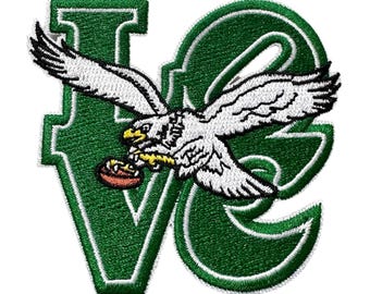 Philadelphia Retro Birds Swoop Kelly Green Embroidered Iron Sew On Patch Appliqué Philly Sports Jacket Bag Backpack Purse Shirt Sweater Gift