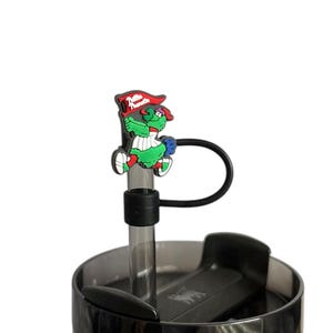 Philadelphia Sports Phillies Phanatic INSPIRED MLB Baseball Reusable Silicone Straw Cap Cover Topper Cup Accessory Charm Drinkware RARE Gift