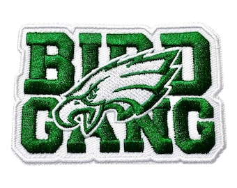 Philadelphia Bird Gang Green Swoop Embroidered Iron or Sew On Patch Appliqué Philly Sports Inspired Jacket Bag Backpack Purse Shirt Sweater