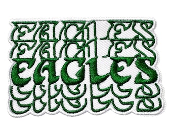 Parche bordado retro "Philadelphia Birds Swoop" para planchar o coser, ideal para chaquetas, bolsos, mochilas y camisas inspiradas en los deportes de Filadelfia.