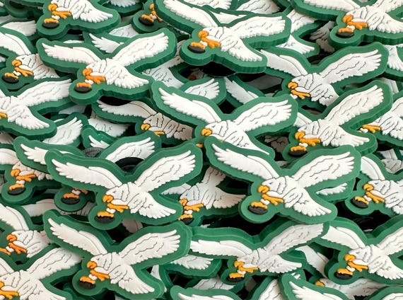 Philadelphia Swoop Bird Retro Throwback INSPIRED Shoe Clog Charm NFL Football for Bag Purse Tote Unique Gift Rare Hard to Find Philly Sports