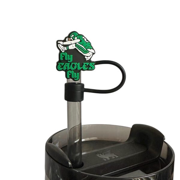 Philadelphia Sport Birds INSPIRED Saquon Barkley Hurdle Fly Reusable Silicone Straw Cap Cover Topper Cup Accessory Charm Drink NFL Rare Gift