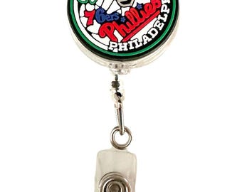 Philadelphia Phillies Flyers Sixers Birds Badge Reel ID Holder Philly Sports Nurse Teacher Office Lanyard Accessory Gift RARE Hard to Find